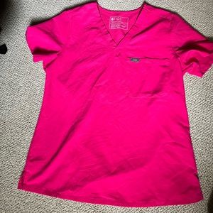 Shocking Pink Figs Scrub Top